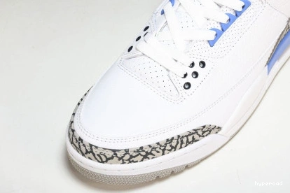 Hyperoad WHITE RETRO 3 “UNC” JORDAN AIR 0829